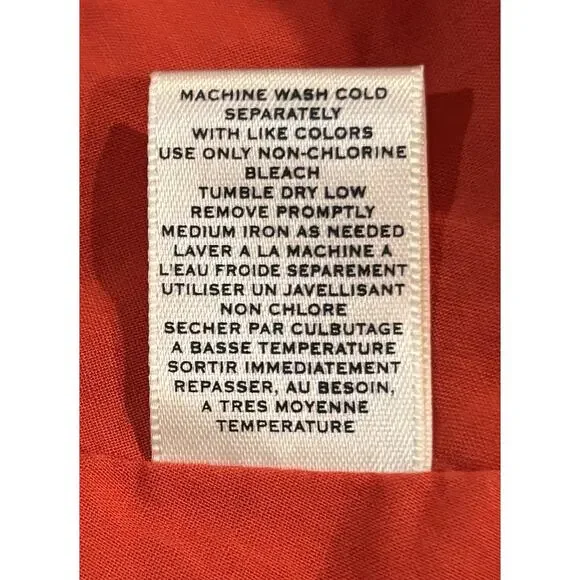 Anthropologie Moulinette Soeurs Red Button Down Dress Roll Tab Sleeves Size 2 - Picture 9 of 9